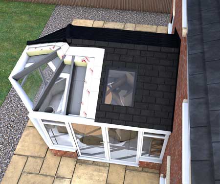 A 3D rendering of a 'Warm Roof'