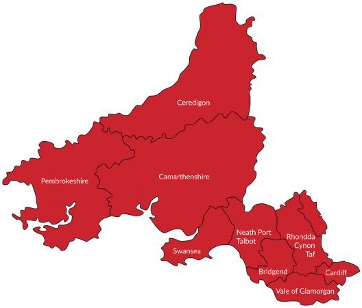 Map of wales